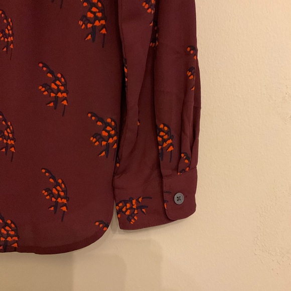 Loft Maroon Button Down Blouse - Picture 7 of 7